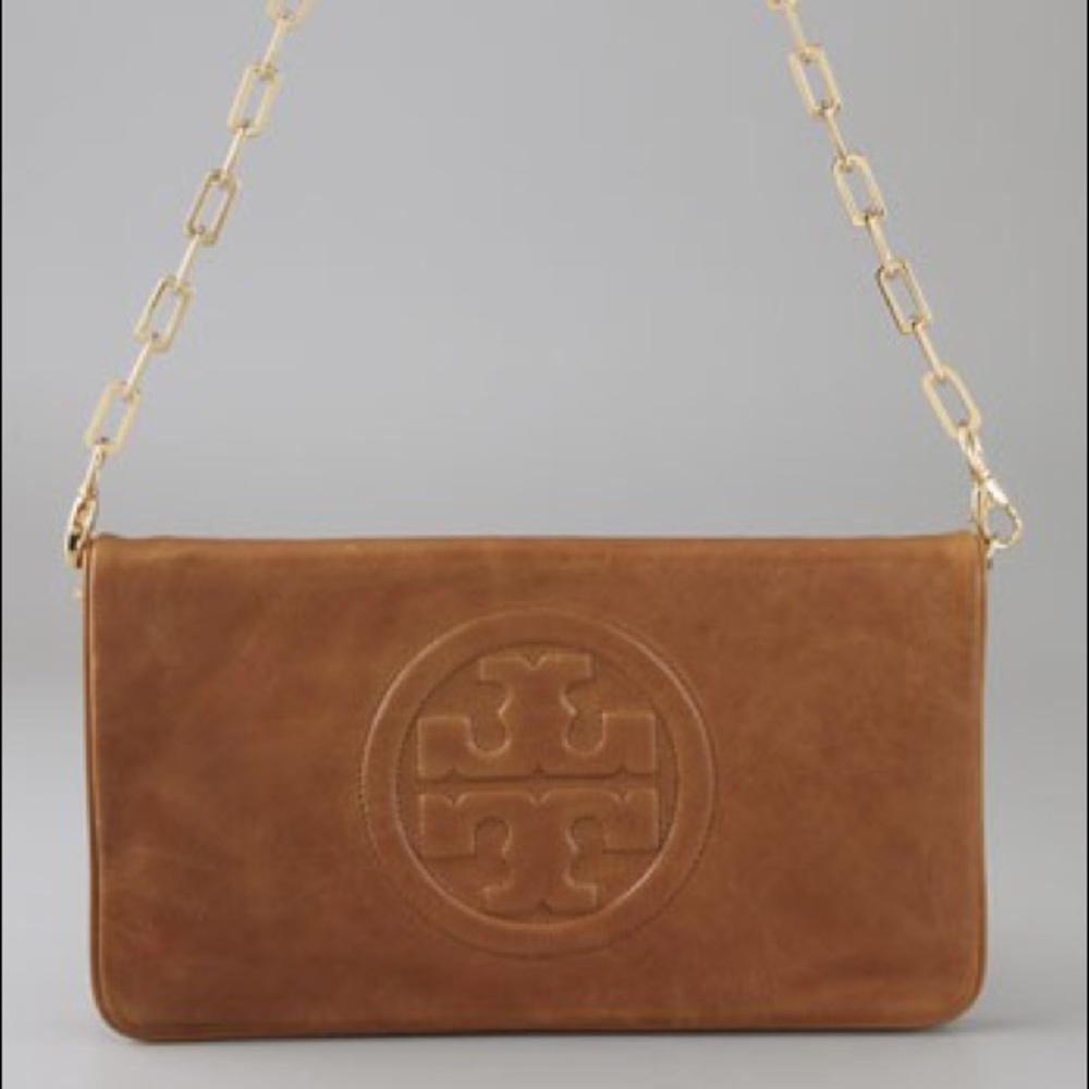 Tory Burch Bombe Reva Clutch Brown